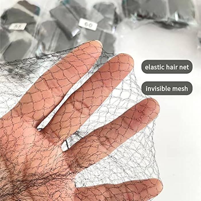 melebellot Bun net, 30 pcs hair net, invisible hair bun net, elastic edge mesh, dancer and nurse hair bun accessory - Image 3